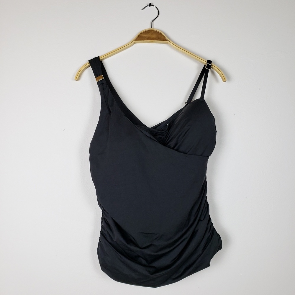 Sorella Swim • Black Tankini Asymmetrical Top